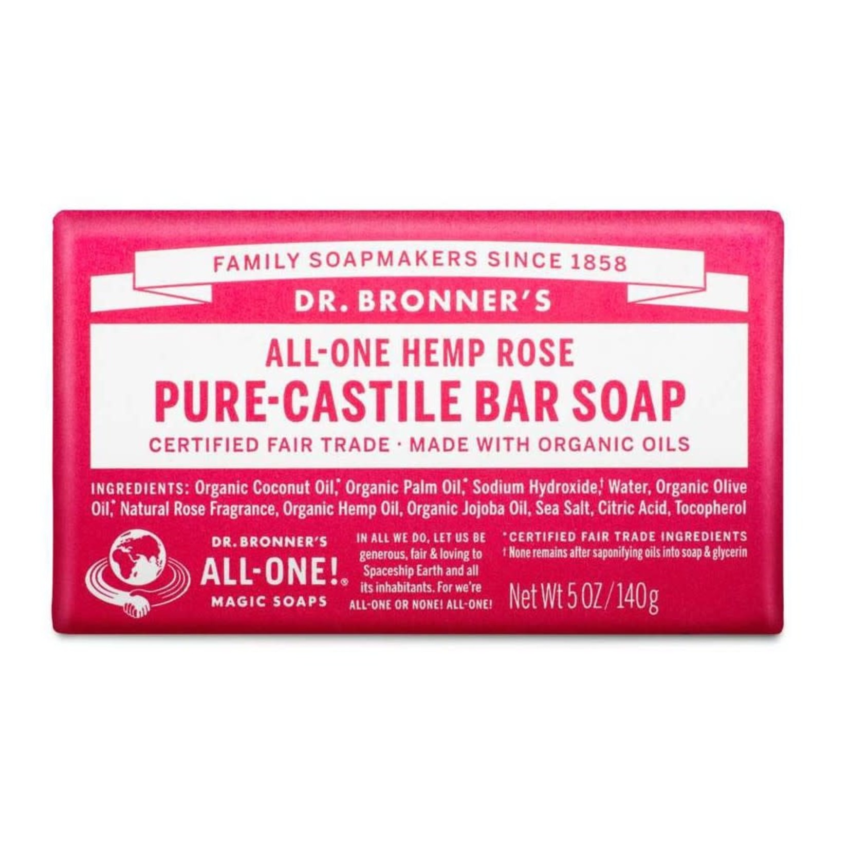 Dr. Bronner's Castile Bar Soap Rose (5oz) Dr.Bronner's