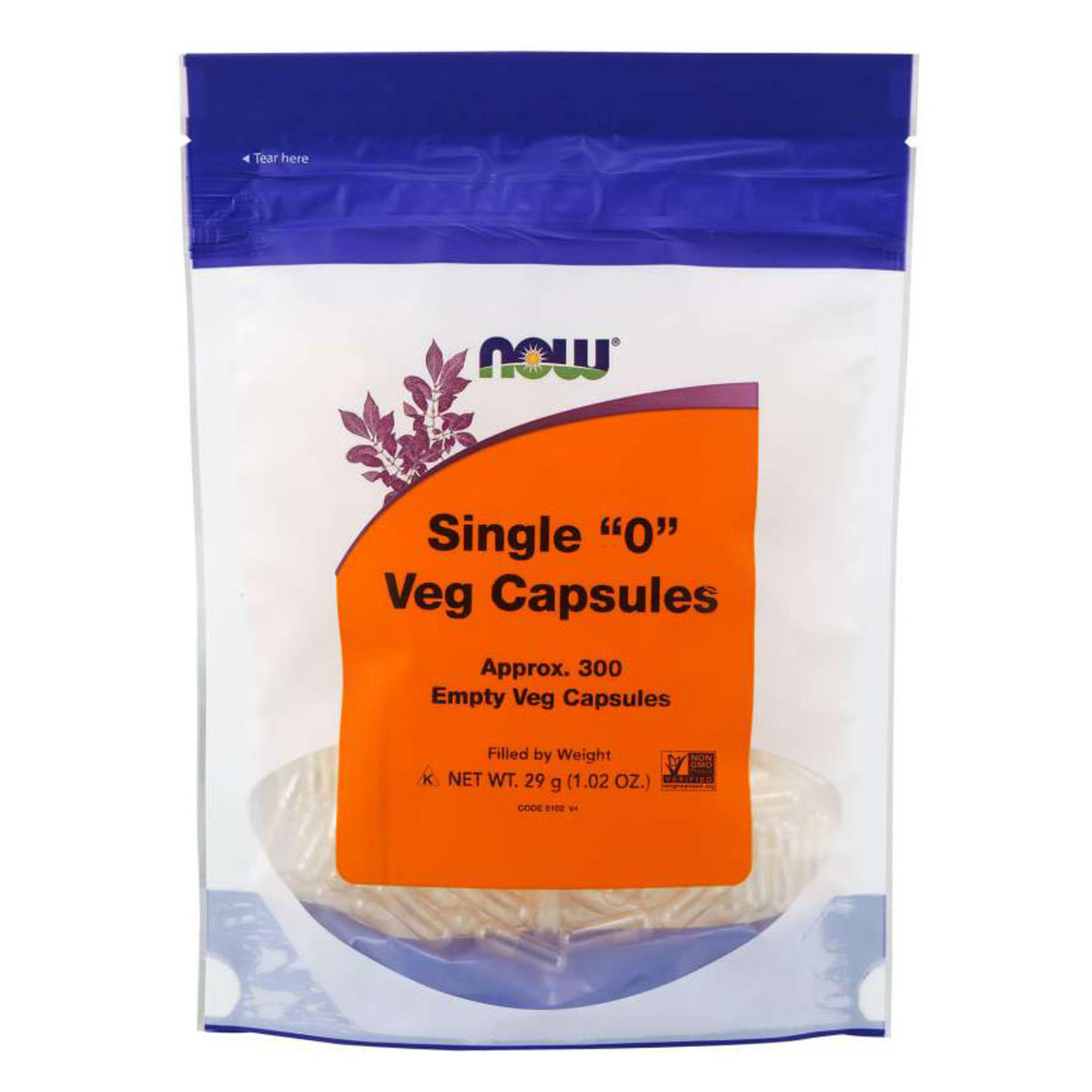 NOW Empty Single '0' Veg Capsules (300vcaps) NOW