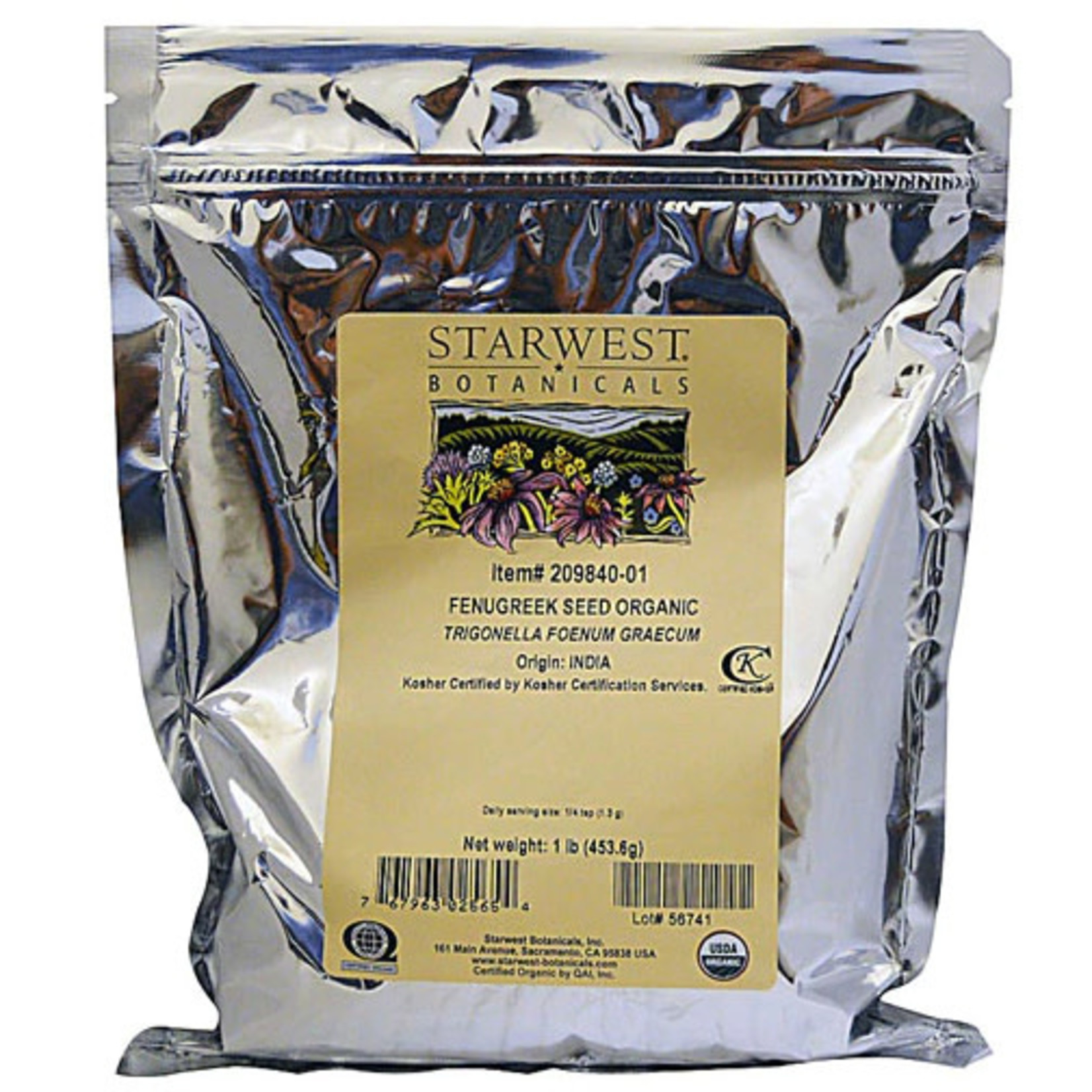 Starwest Organic Fenugreek Seed (1lb) Starwest