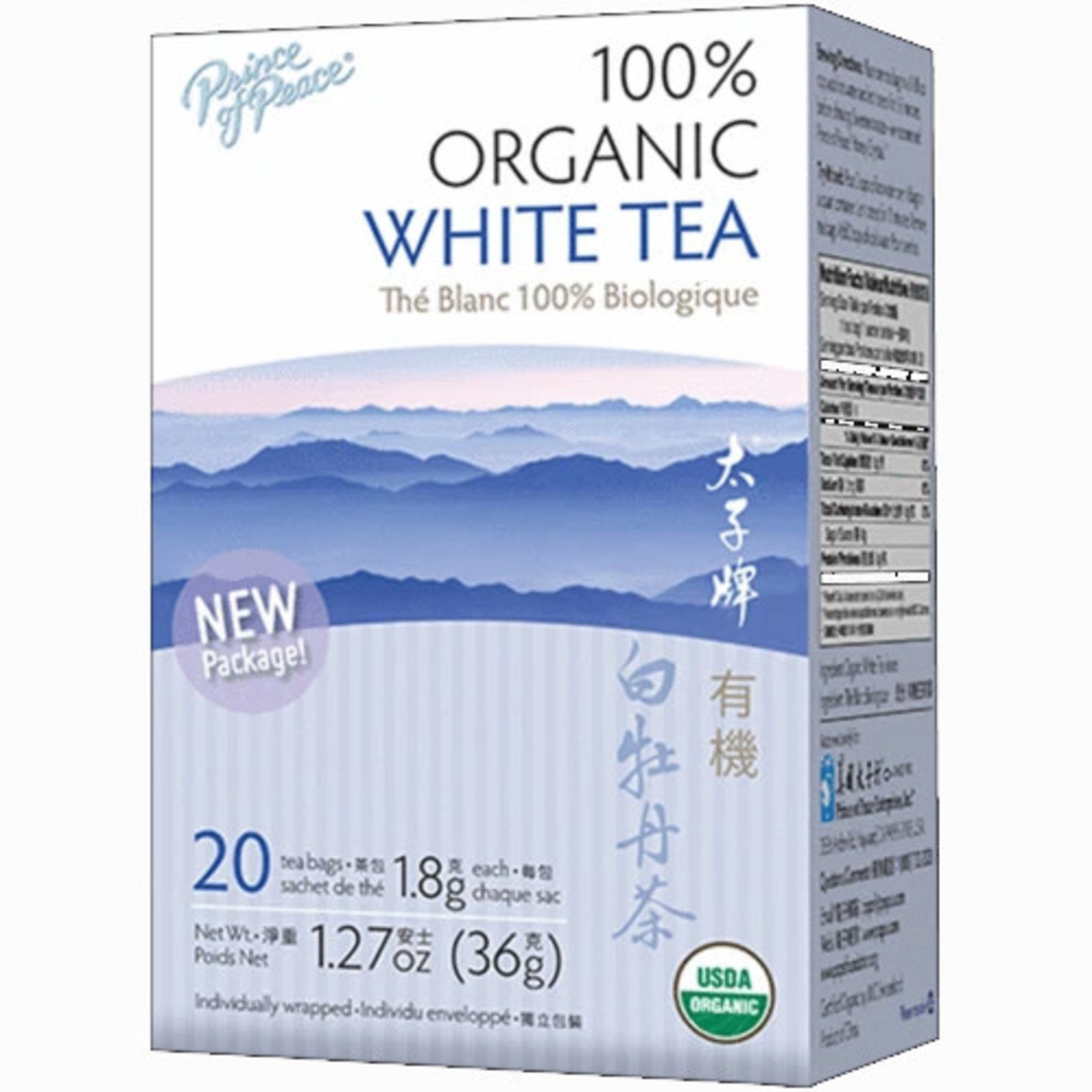 Prince Of Peace Organic White Tea (20tbgs) Prince Of Peace