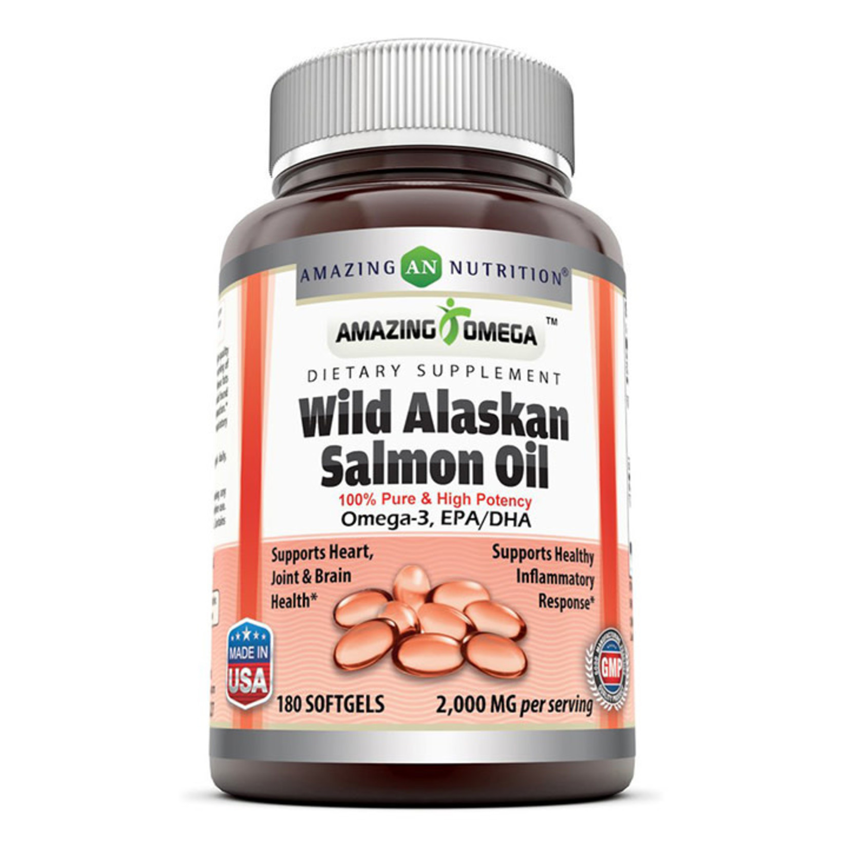 Amazing Nutrition Wild Alaskan Salmon Oil (180sgels) Amazing Nutrition