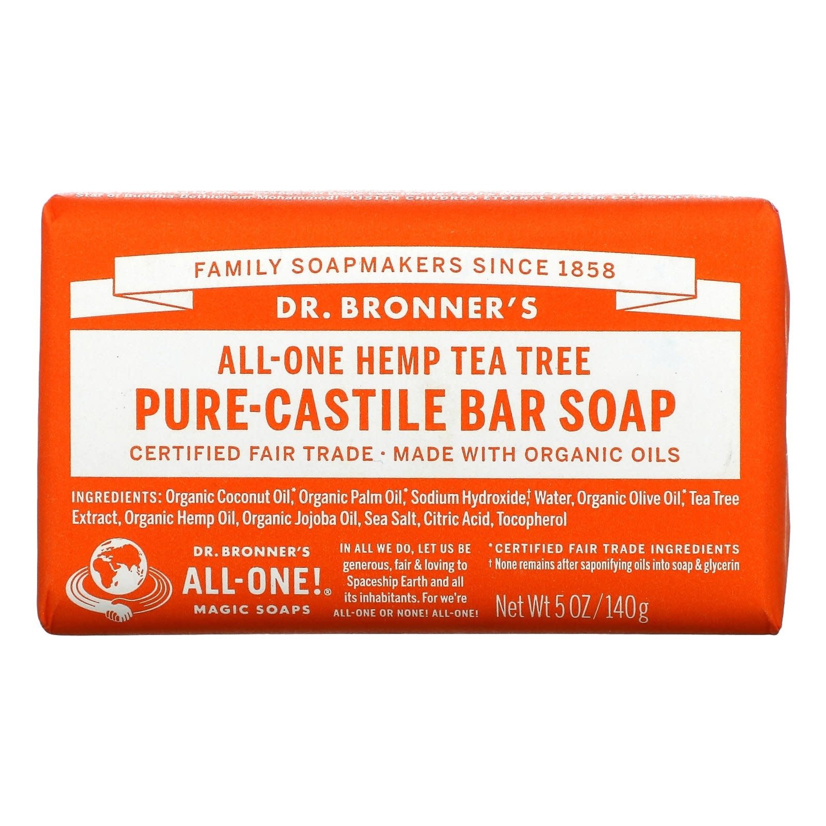 Dr. Bronner's Castile Soap Bar Tea Tree (5oz) Dr.Bronner's