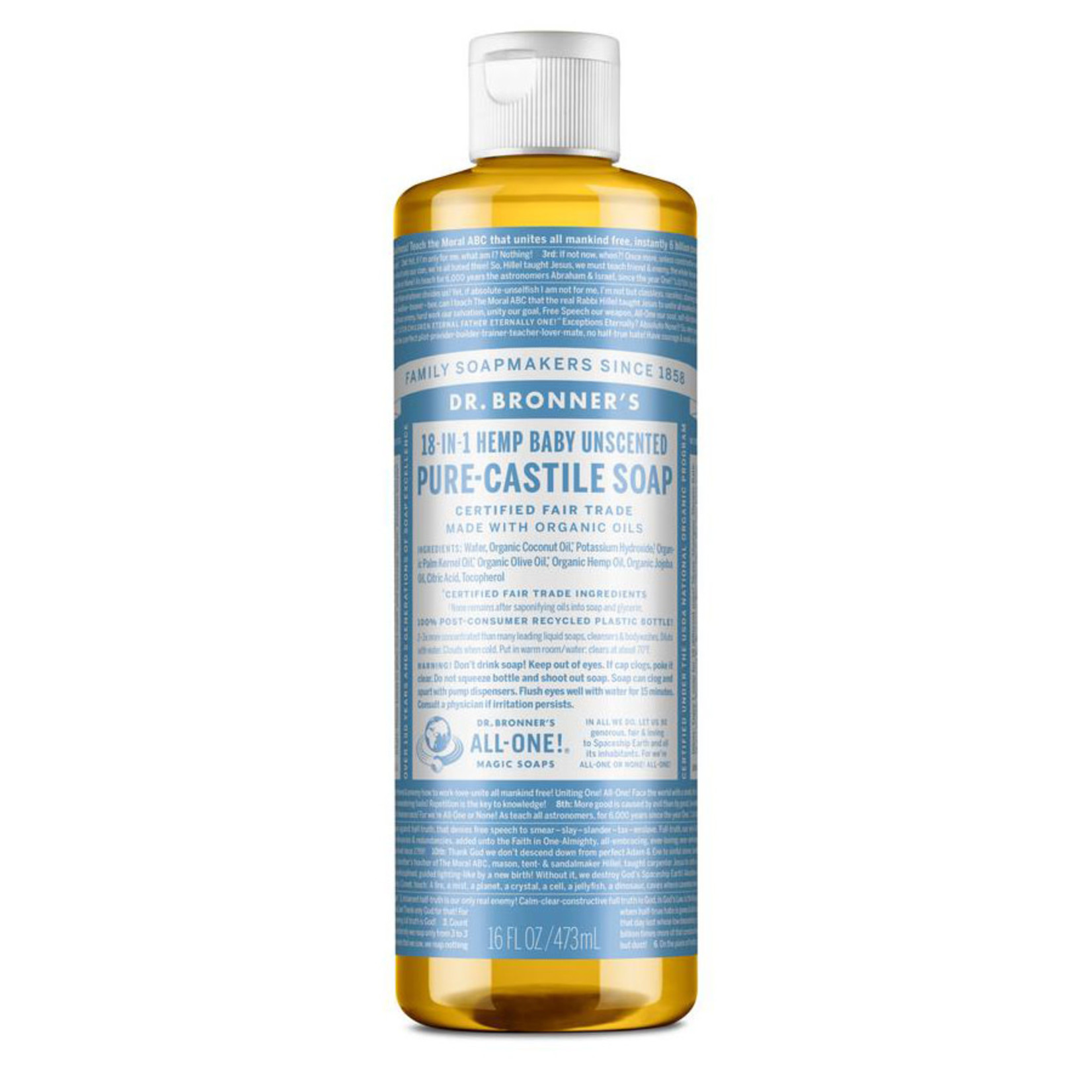 Dr. Bronner's Liquid Castile Soap Baby Mild (16oz) Dr. Bronner's