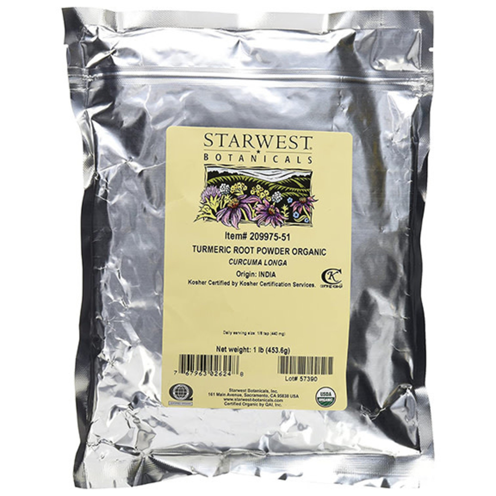 Starwest Organic Turmeric Powder (1lb) Starwest