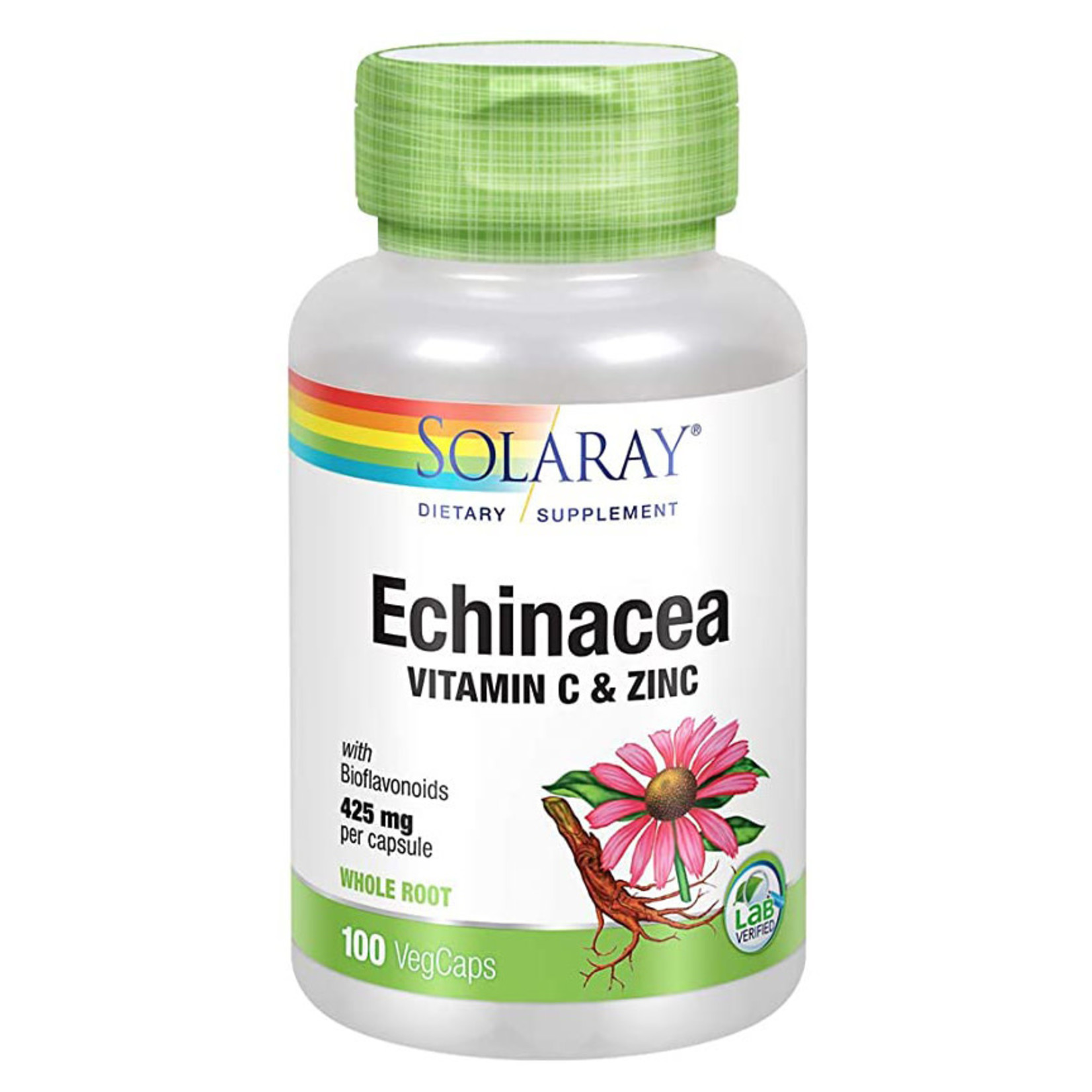 Solaray Echinacea Root Vit C & Zinc (100vcaps) Solaray