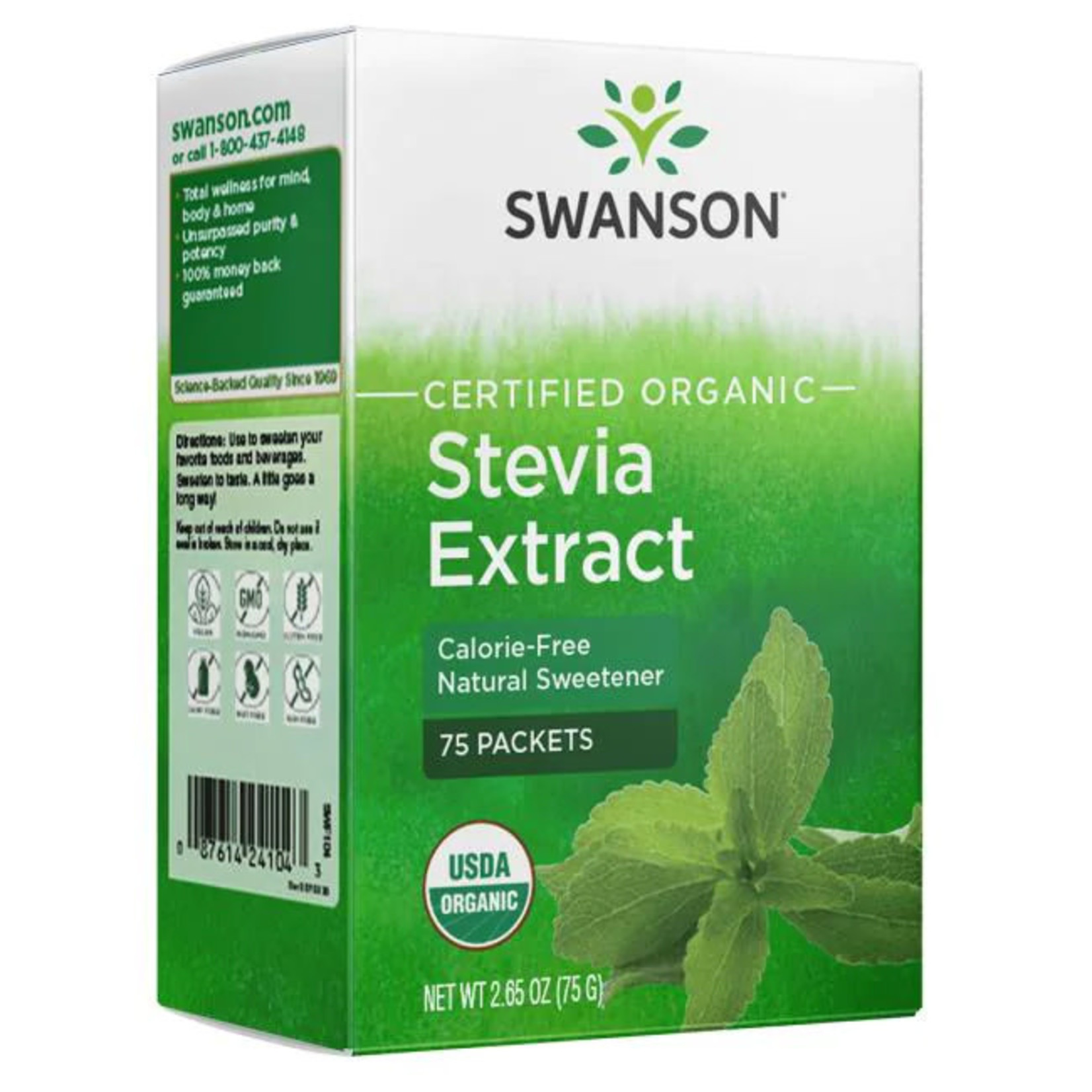 Swanson Organic Stevia Ext (75pkts) Swanson