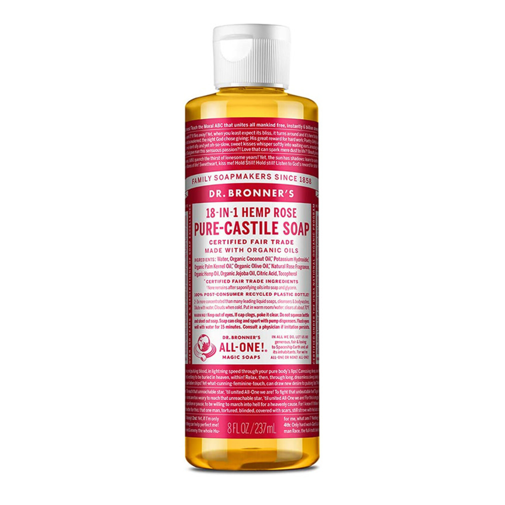 Dr. Bronner's Liquid Castile Hemp Rose (8oz) Dr.Bronner's