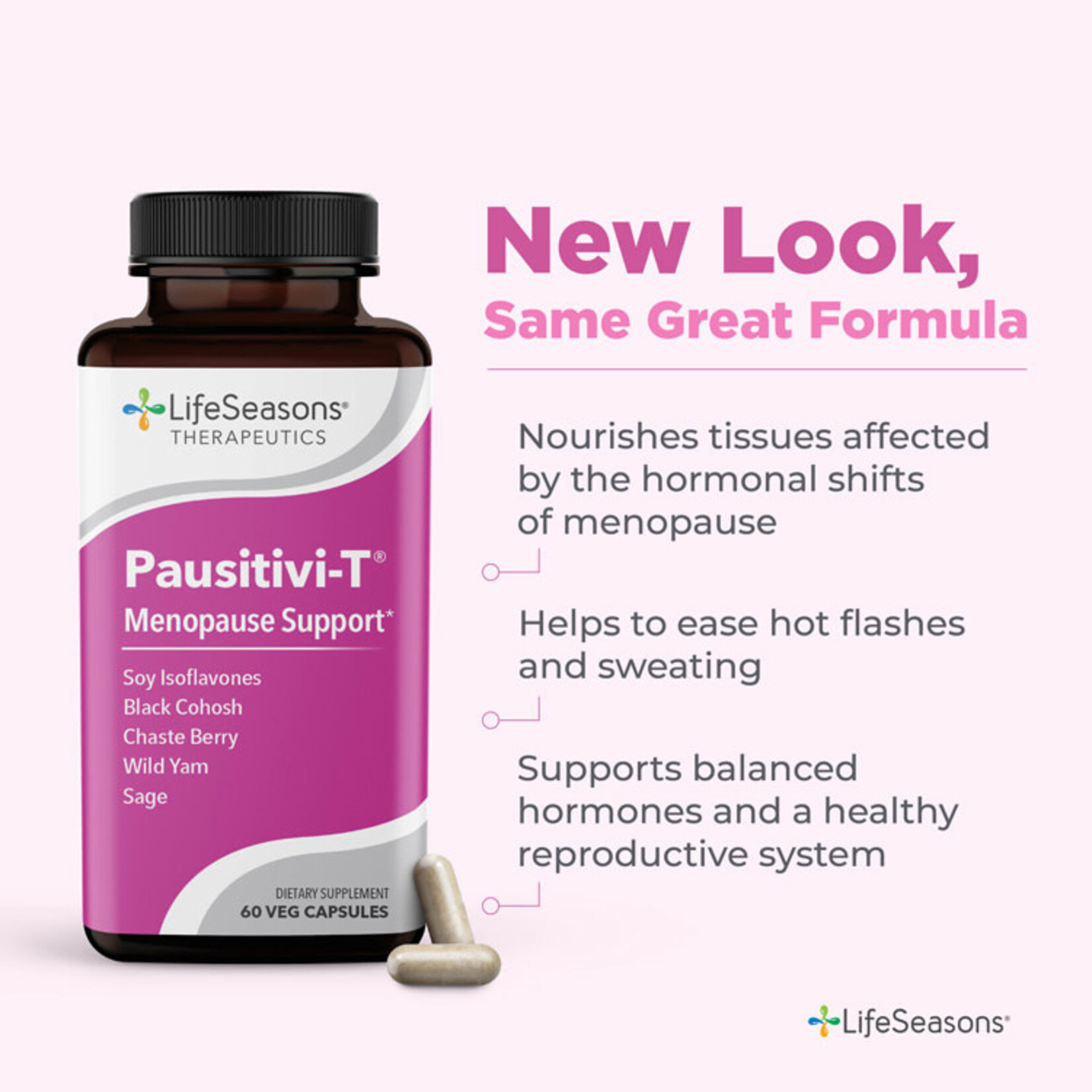 LifeSeasons Pausitivi-T Menopause Support (60vcaps) LifeSeasons