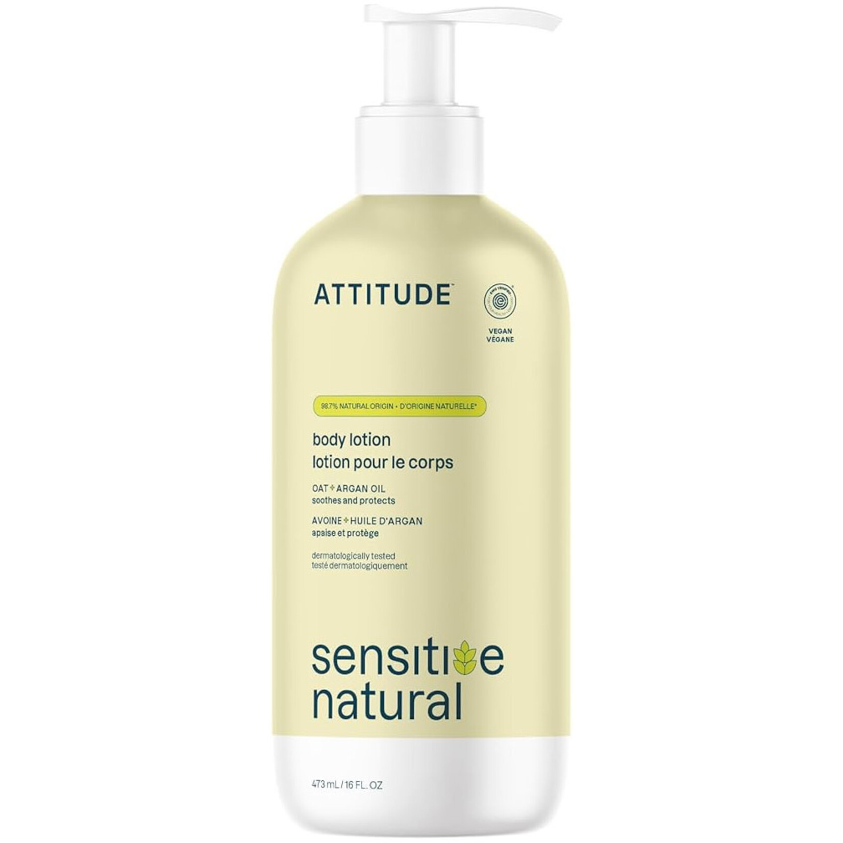 Attitude Sensitive Skin Body Lotion Argan (16oz) Attitude