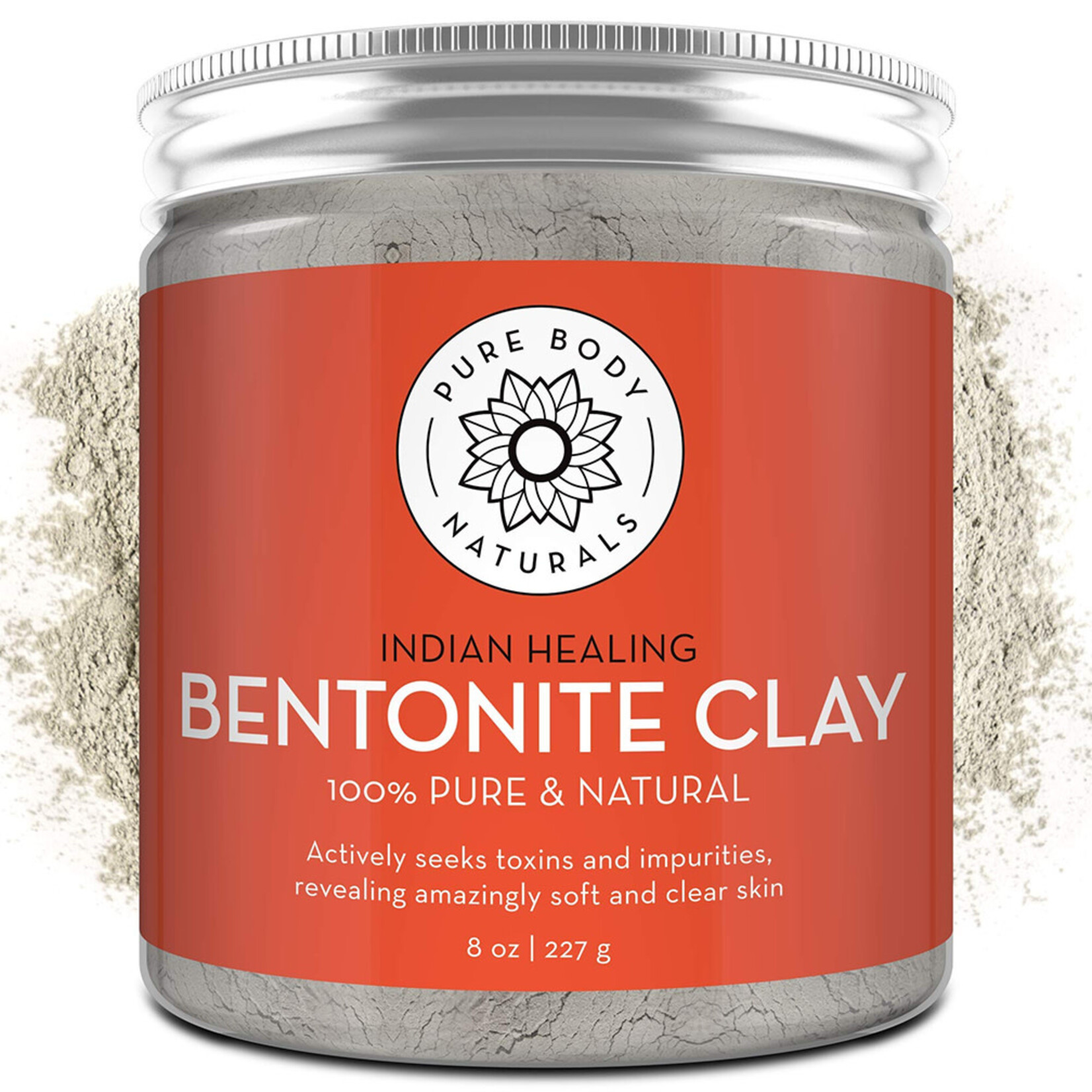 Pure Body Naturals Bentonite Clay (8oz) Pure Body Naturals