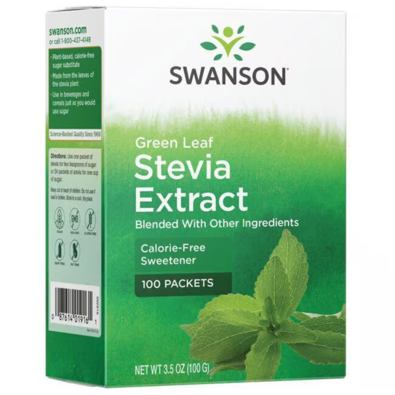 Swanson Stevia Extract (100pkts) Swanson