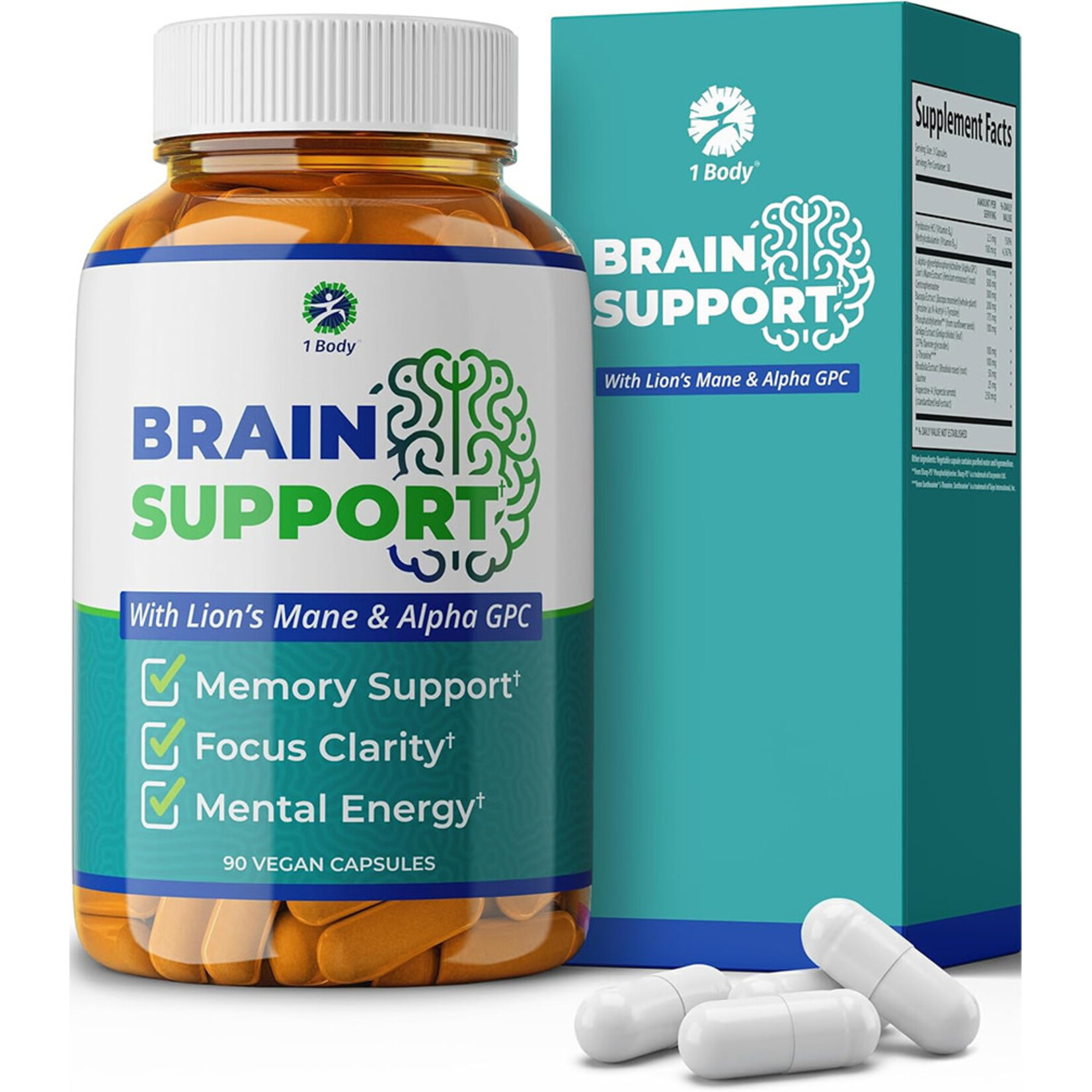 1 Body Brain Support (90vcaps) 1 Body