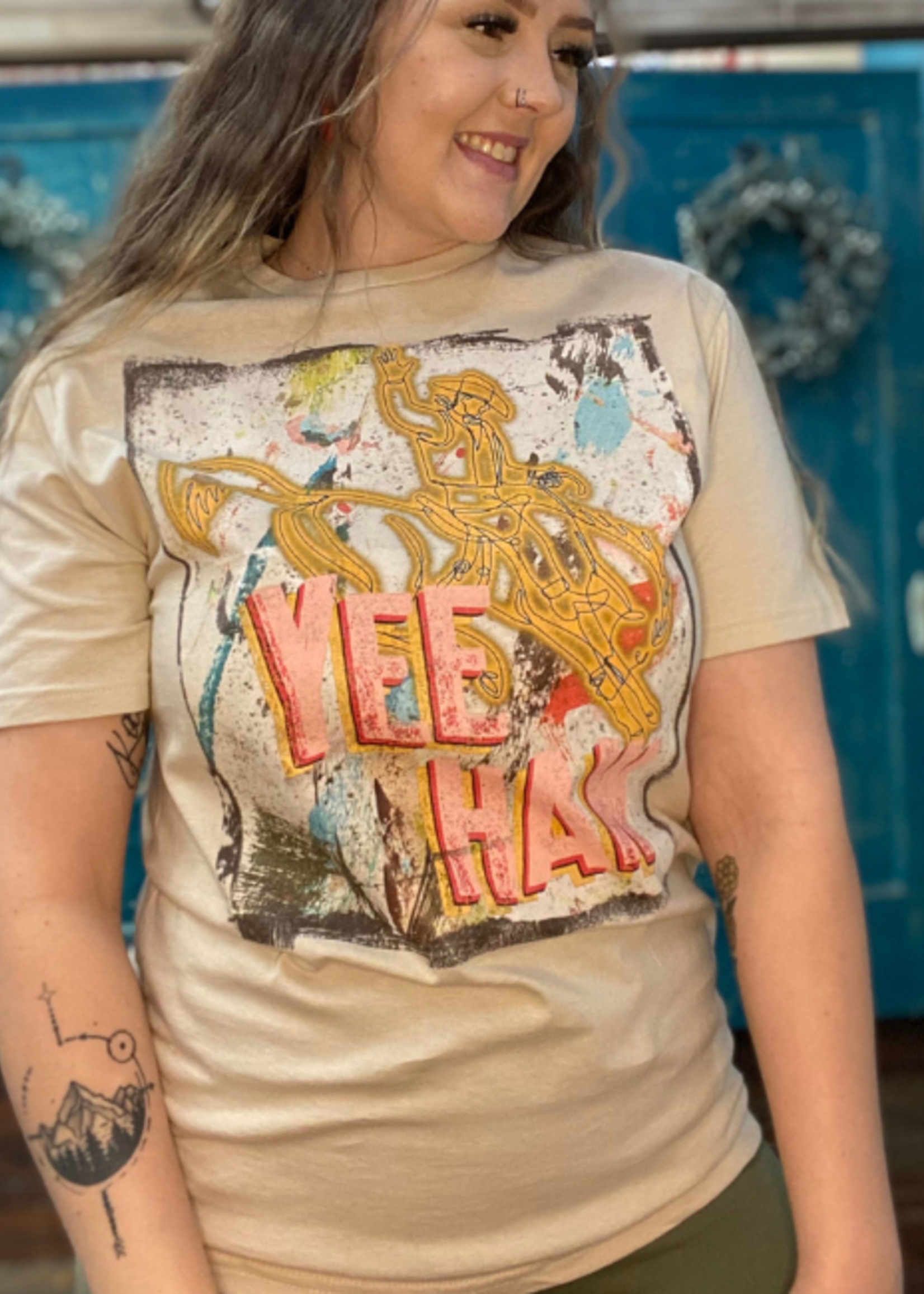 Small Town YeeHaw Neon Graphic Tee