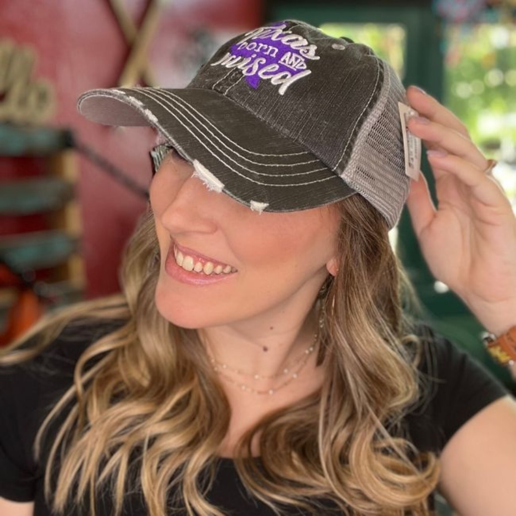 Katydid Purple Texas Born & Raised Trucker Hat