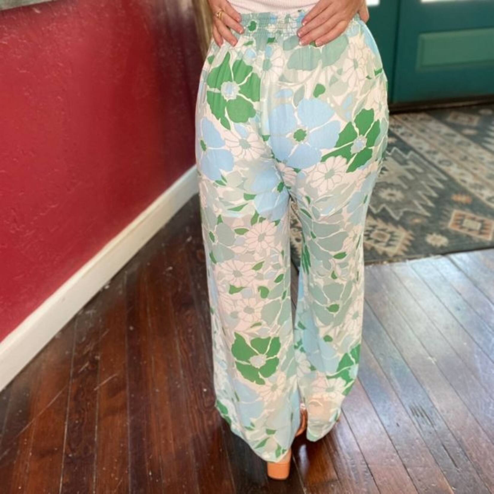 Hailey&Co Blue + Green Floral Pant