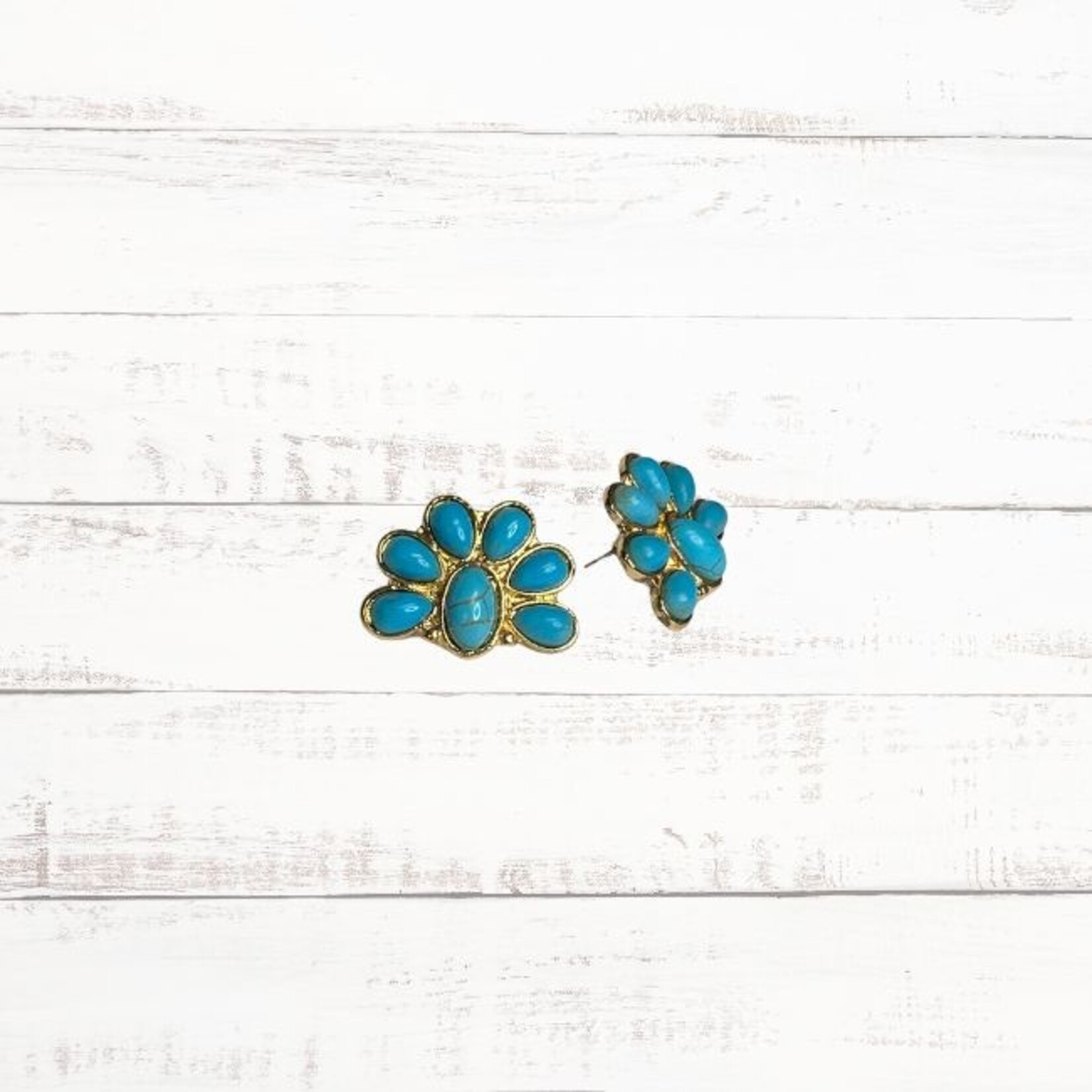 West & Co Gold & Turquoise Half Blossom