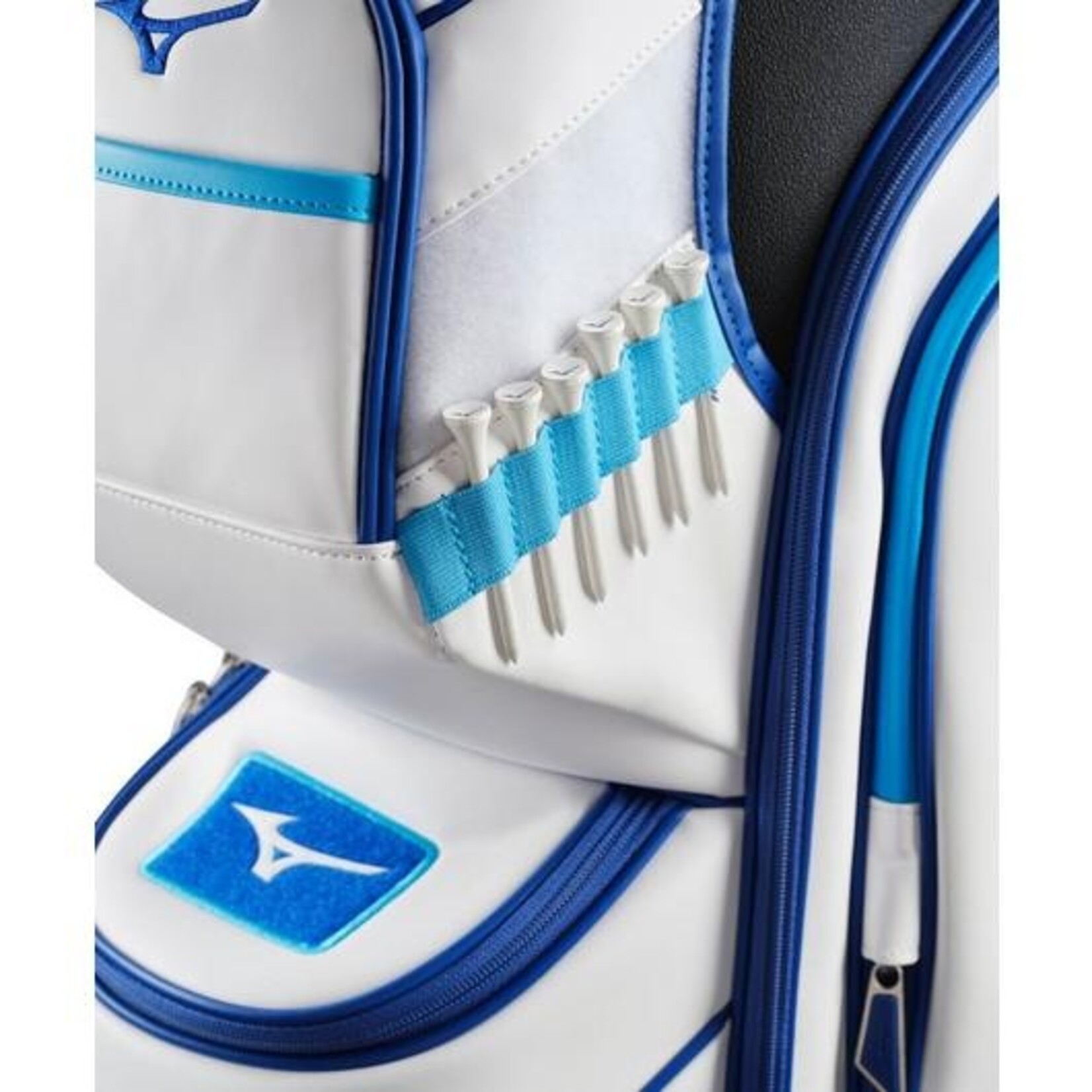 Mizuno Mizuno - Tour Cart (Leather White & Blue) - Cart Bag