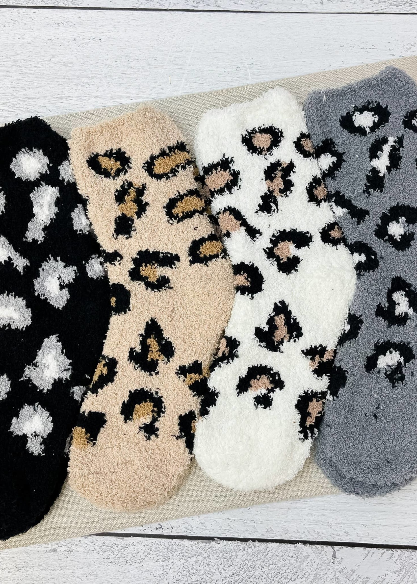 Plush Leopard Socks