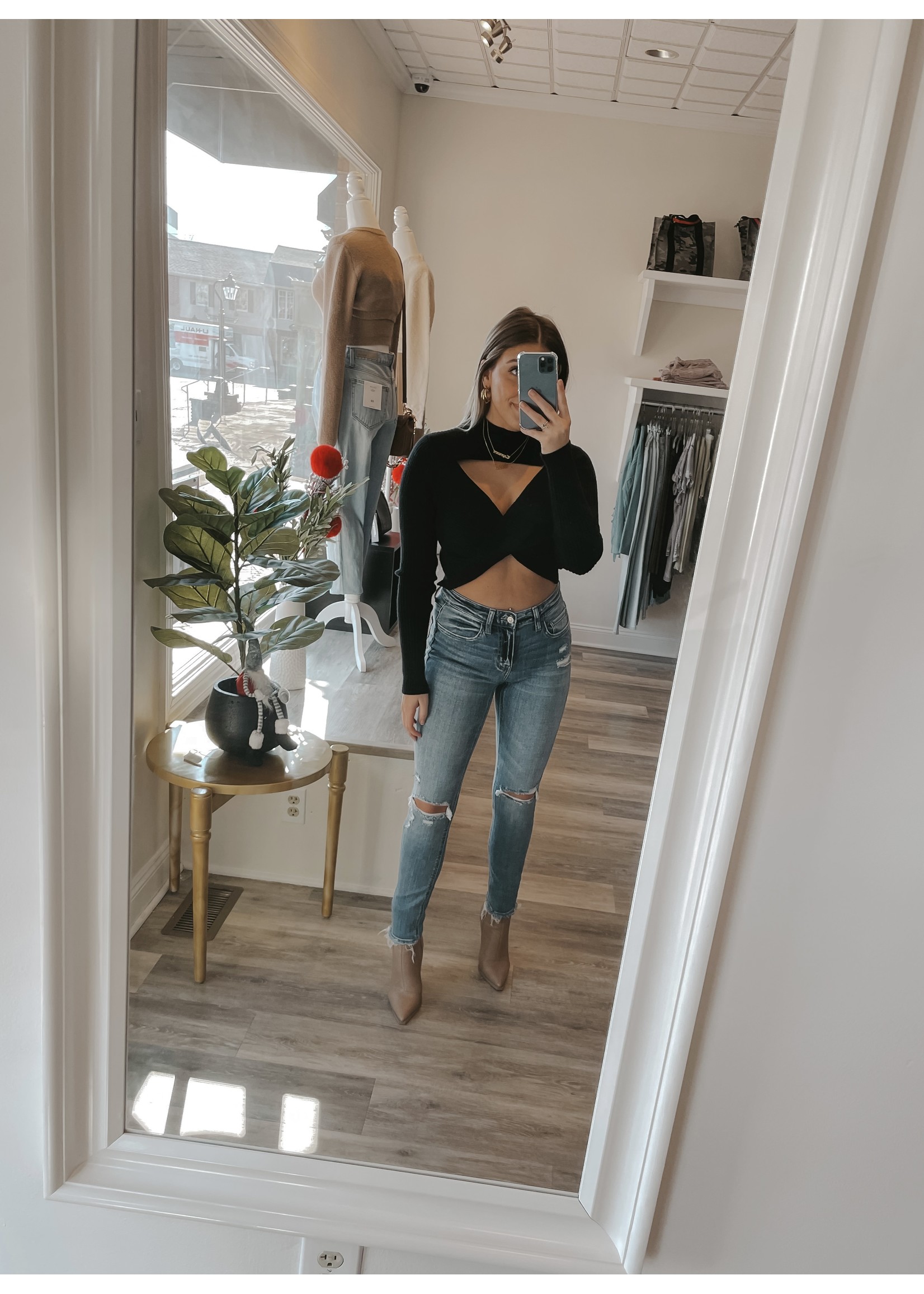 Cut Out Black Sweater