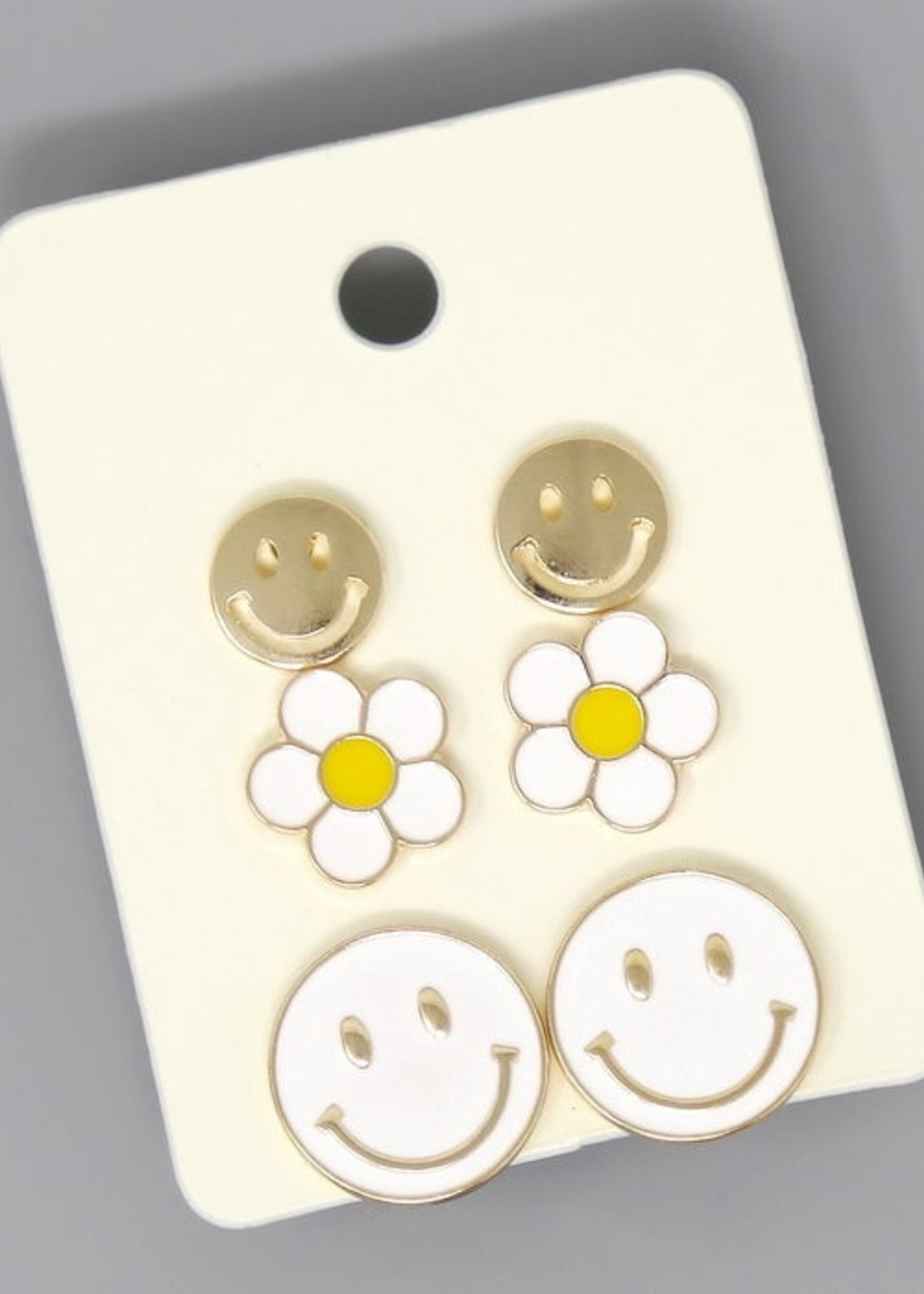 Smiley Face Stud Set