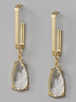 Glass Stone Teardrop Earrings