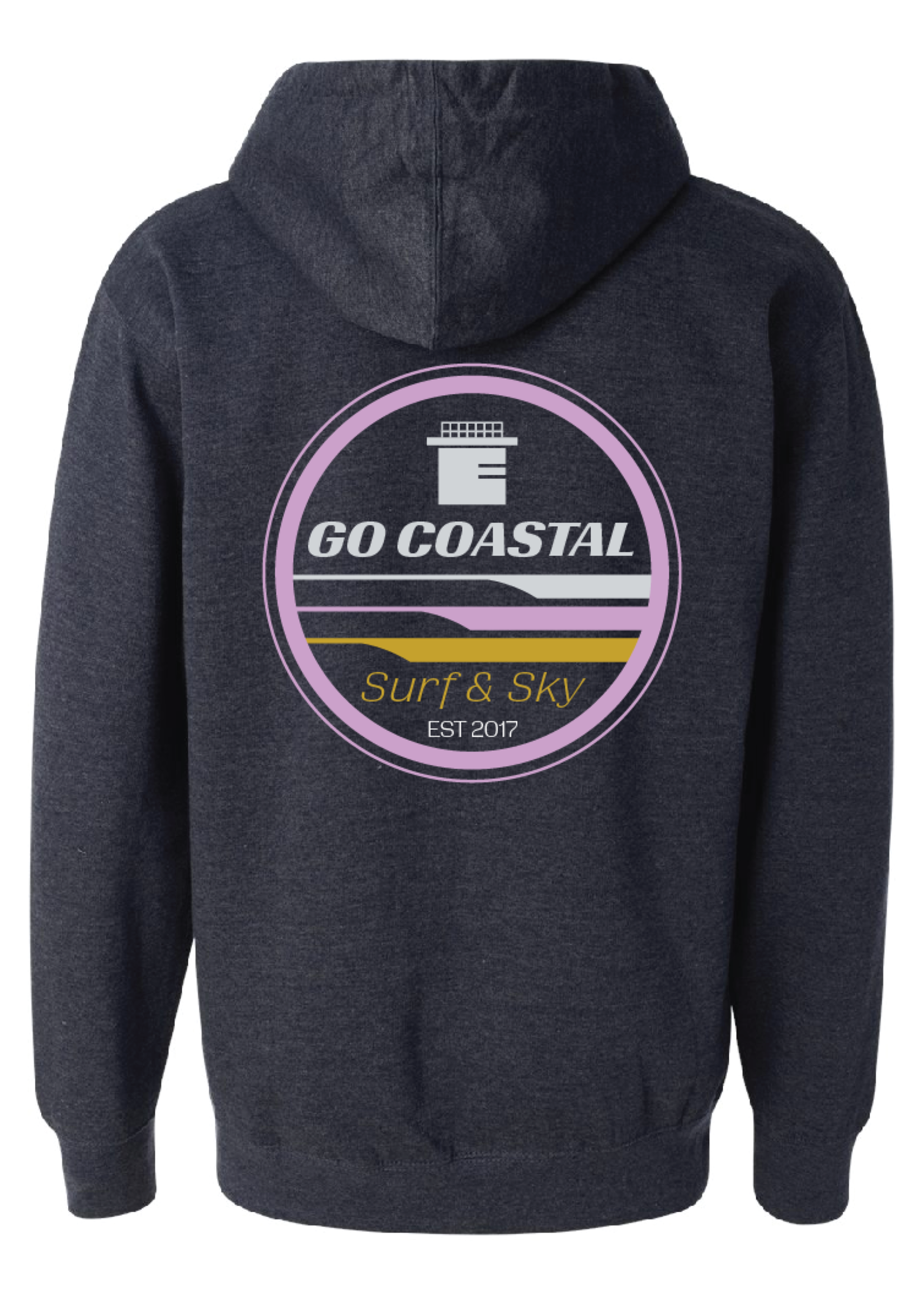 Go Coastal Heather Navy Surf's Up Hoodie