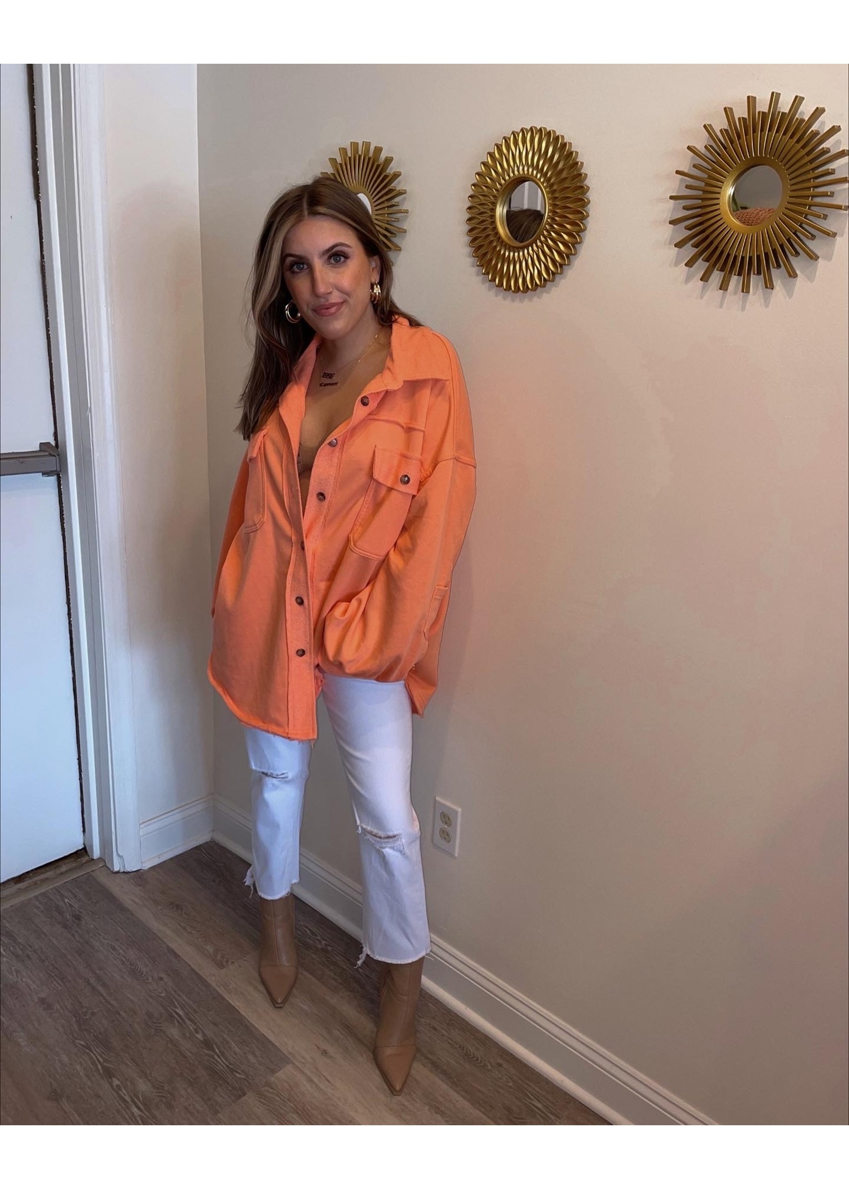 Neon Orange Over Sized Jacket