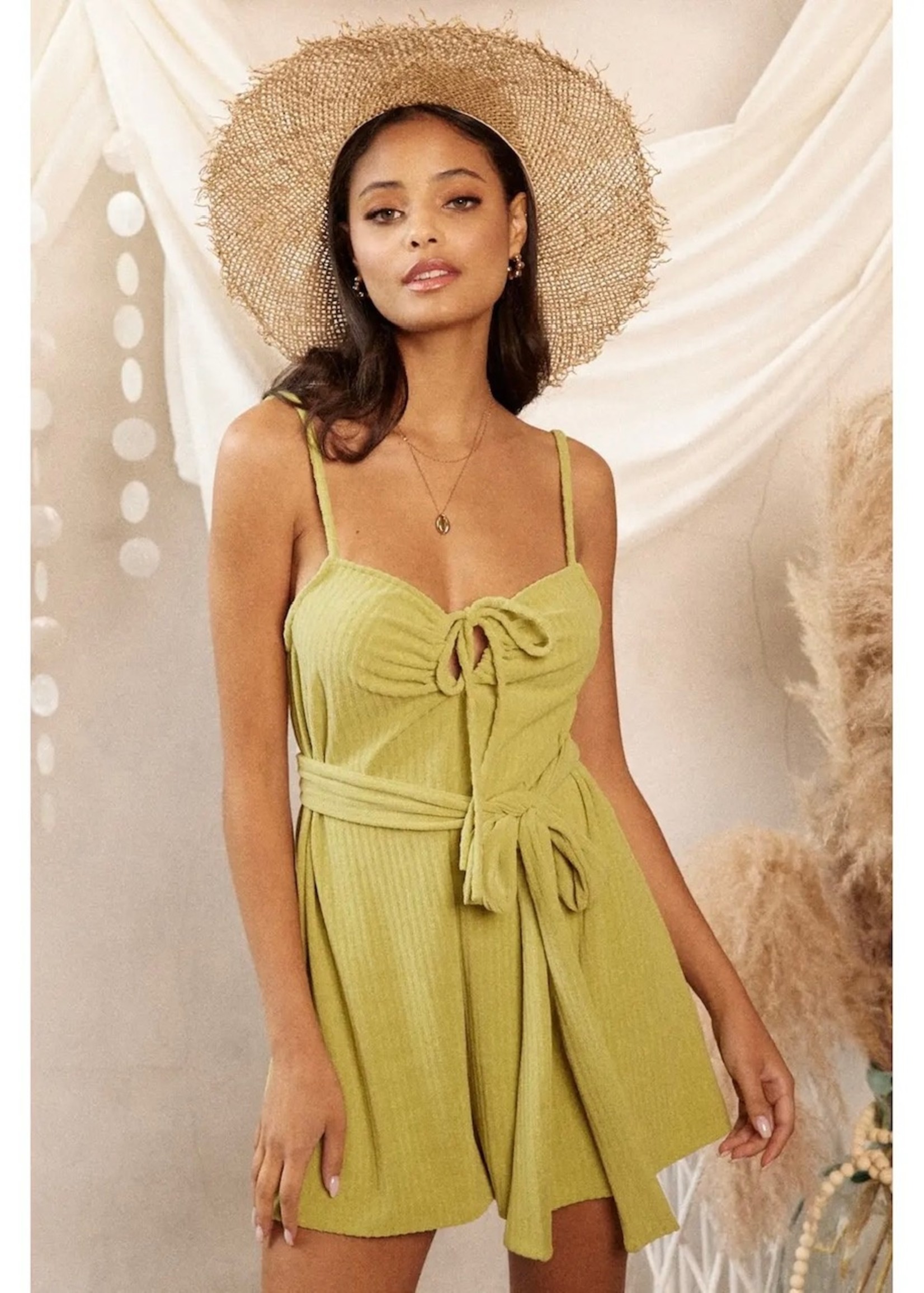 Kiwi Textured Ribbed Romper