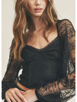 Lacey Black Bustier Top