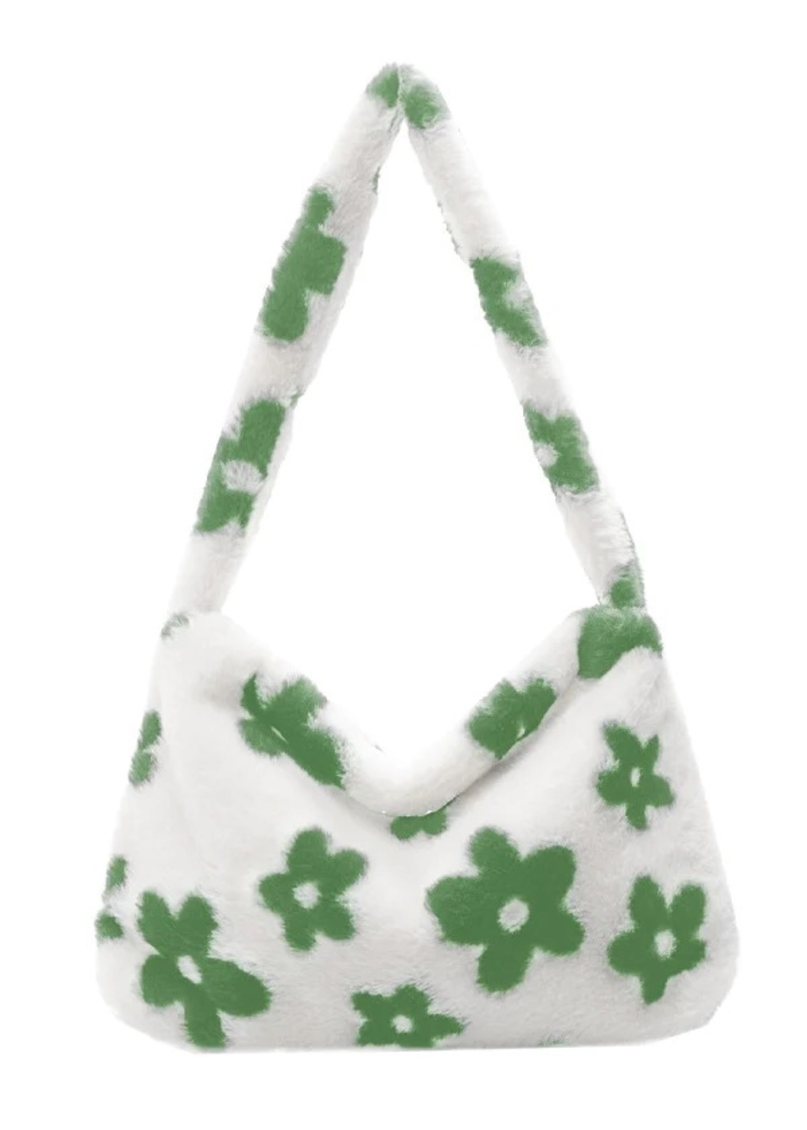Black and white flower fluffy hotsell bag