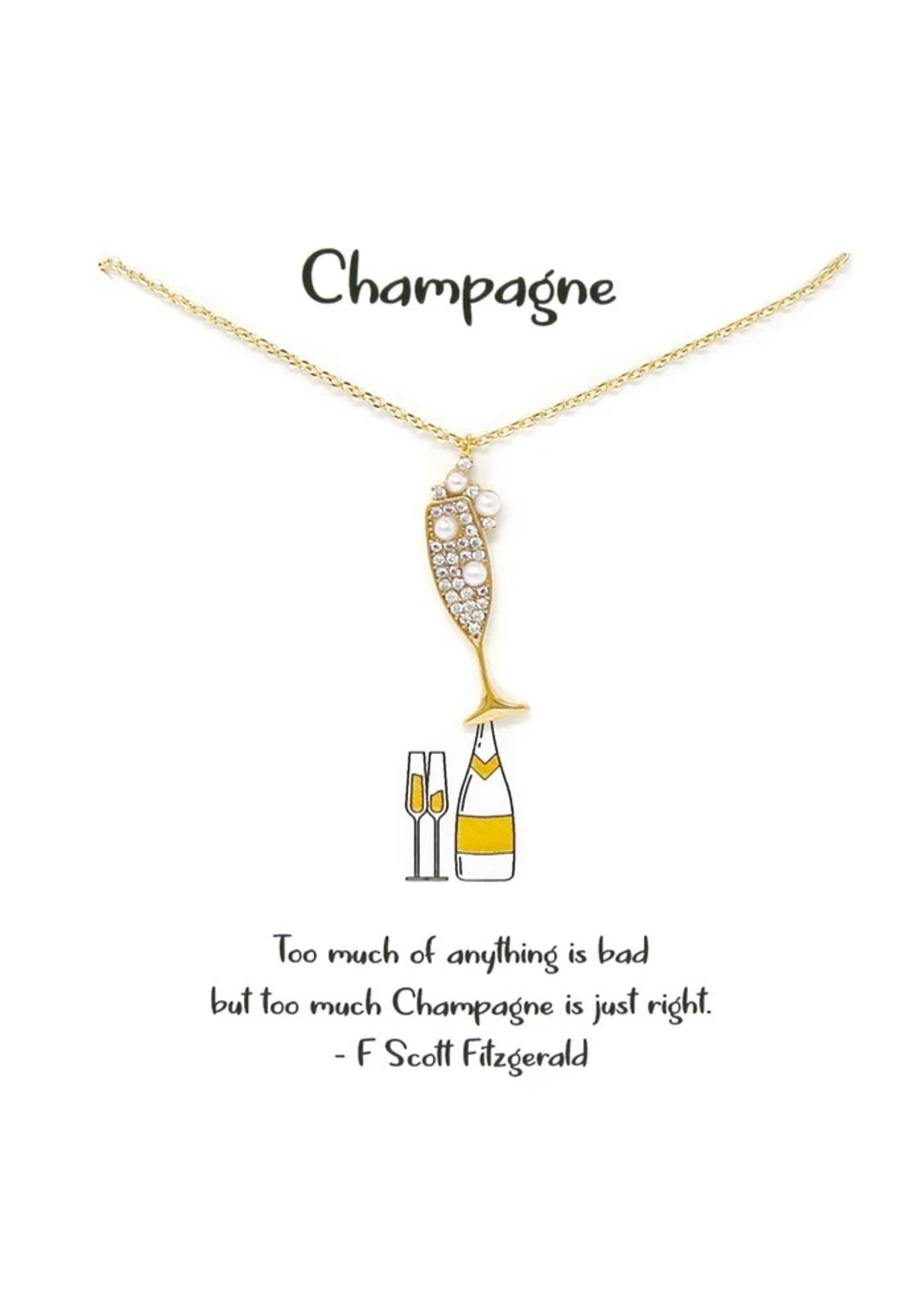 Champange Glass Necklace