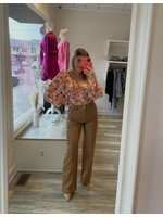 Josephine Taupe Faux Leather Pants