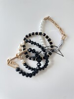 Stone, Glass& Pearl Chain Bracelet Set