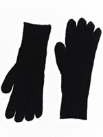 Black Ribbed Knit Gloves