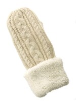 Ivory Fuzzy Lined Mittens