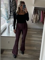 Maroon Faux Leather Pants