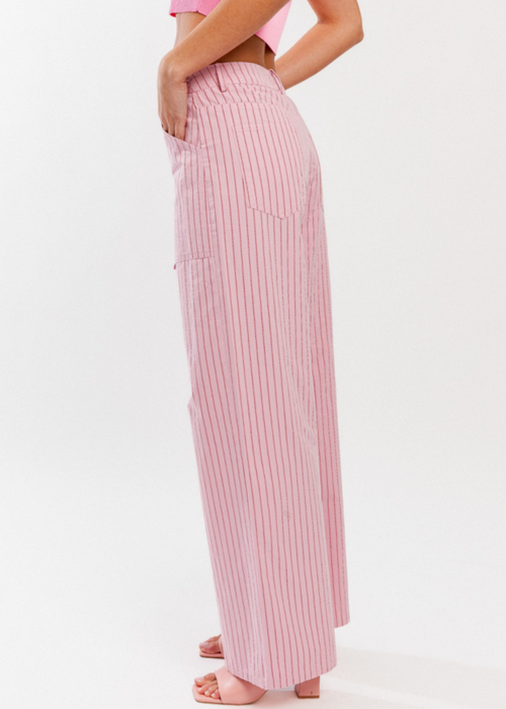 Women's trousers Odurock - PEONY STRIPES Pink - E23