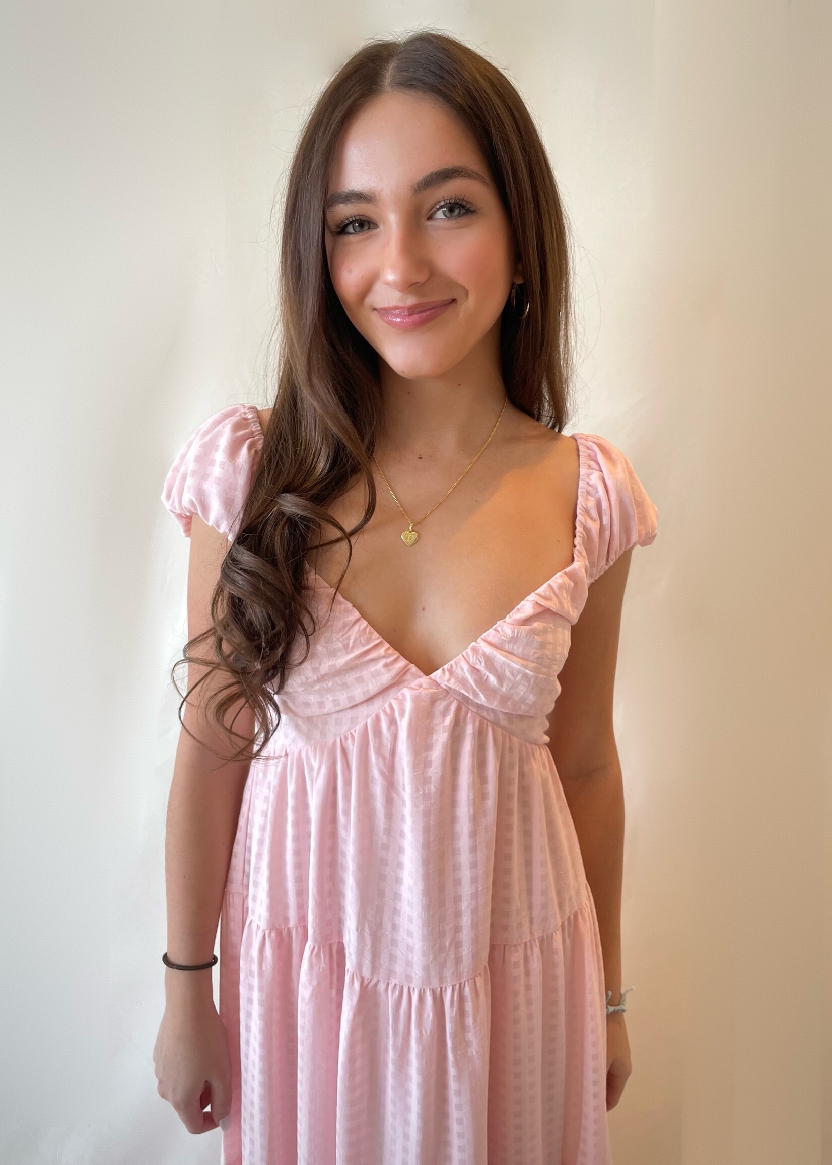 Tiered Long Pink Dress