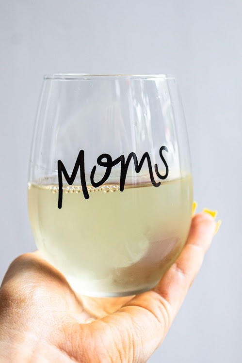 Love, Charlie Merch MOMS Wine Glass