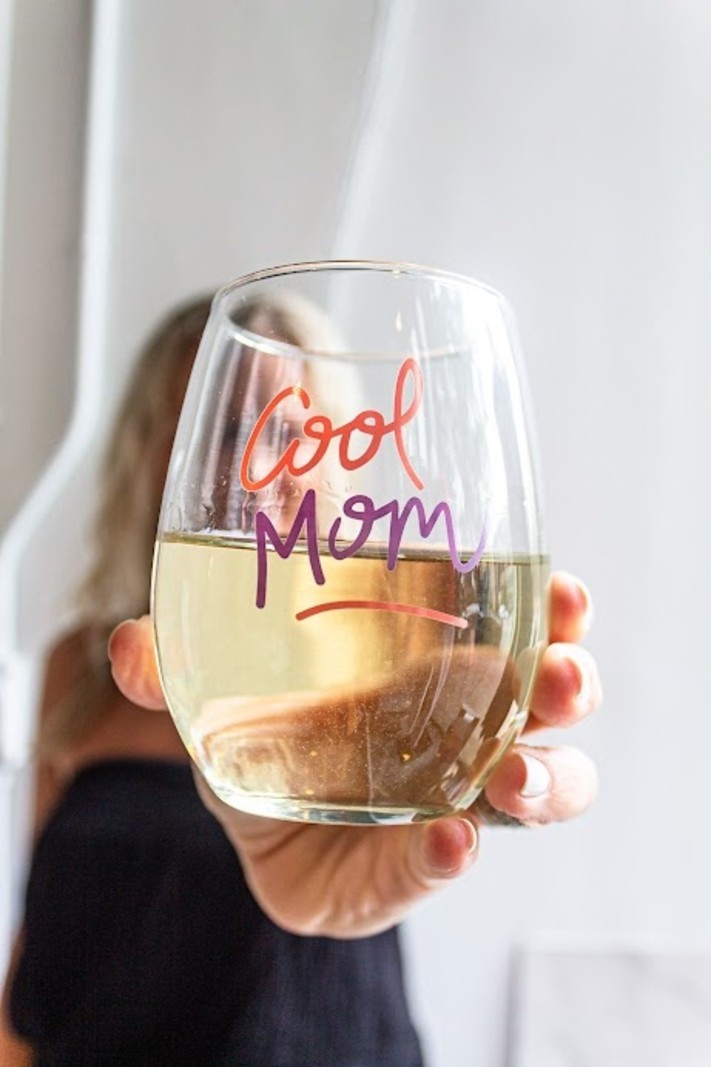 Love, Charlie Merch Cool Mom Wine Glass