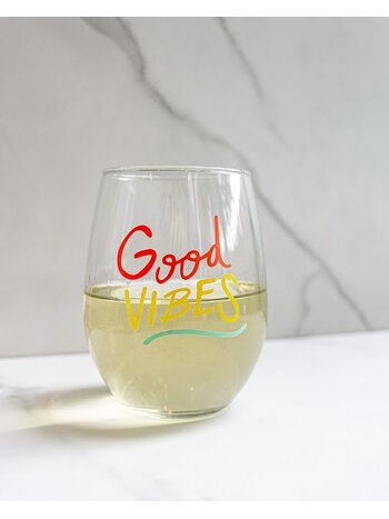 Love, Charlie Merch Good Vibes Wine Glass