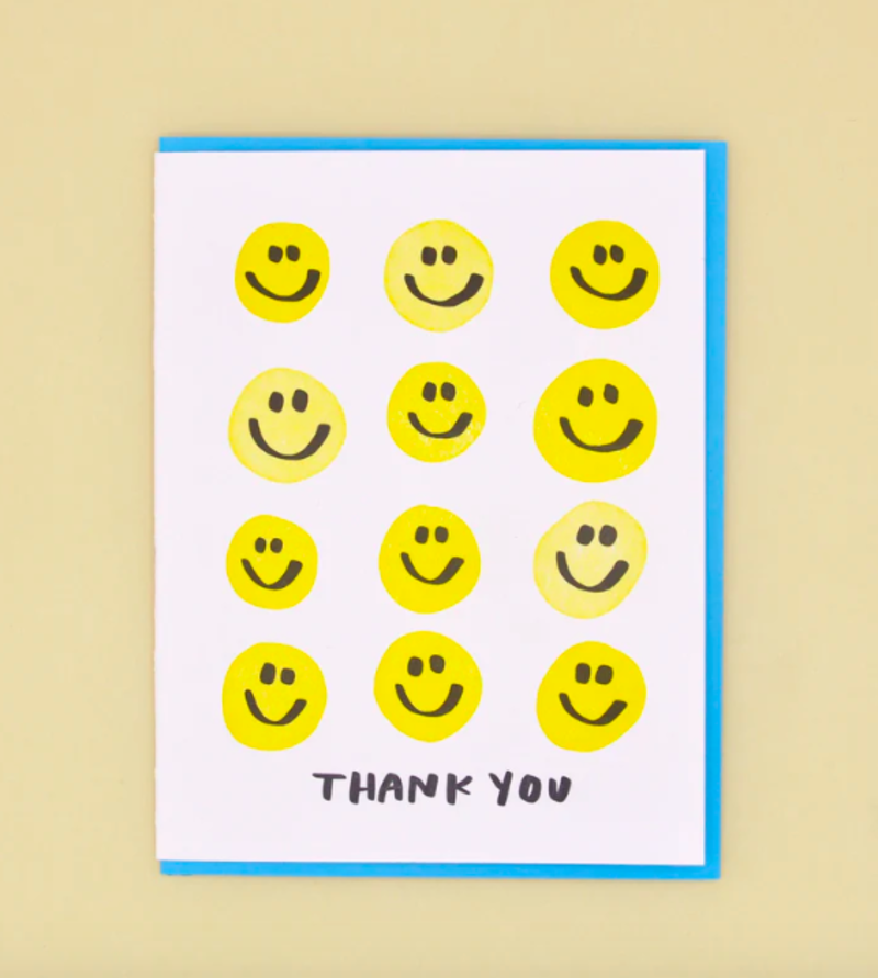 And Here We Are Smiley Thanks Card