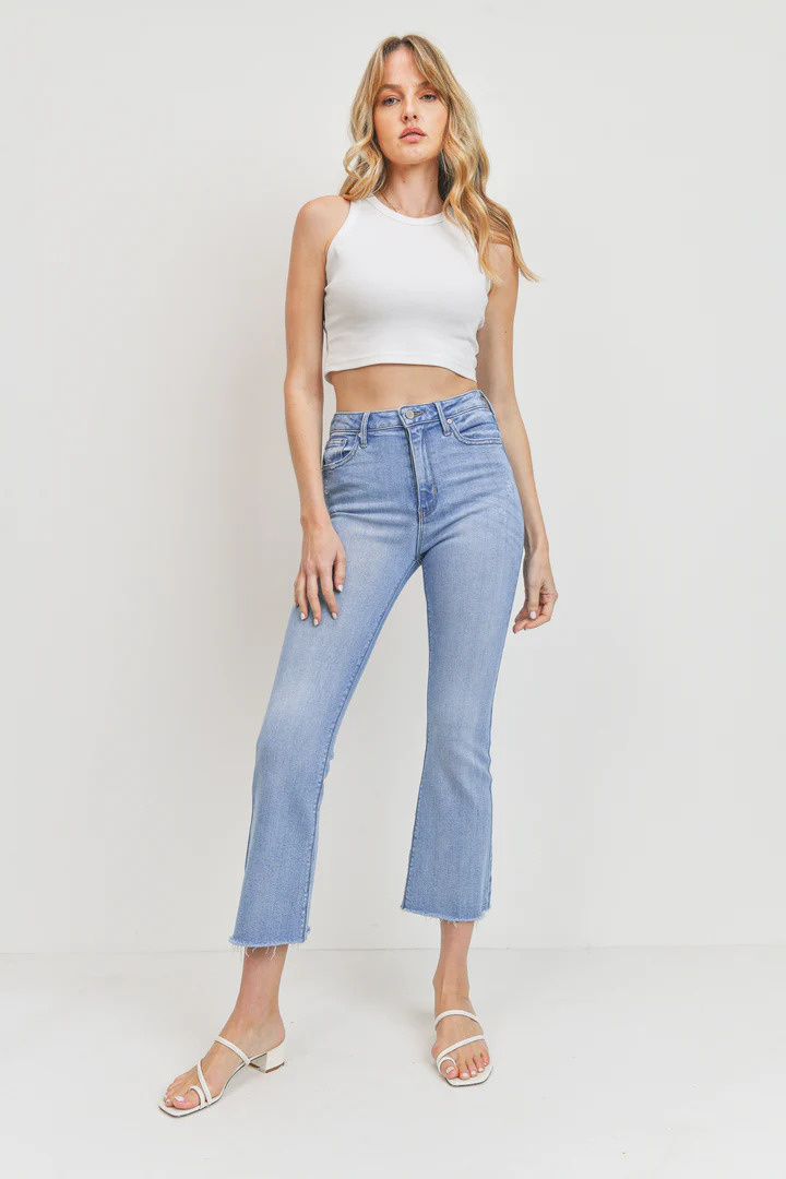 Just Black Denim HR Tonal Crop Flare