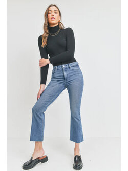 Just Black Denim HR Tonal Crop Flare