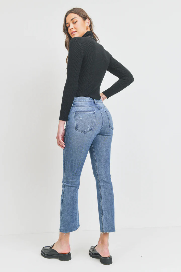 Just Black Denim HR Tonal Crop Flare