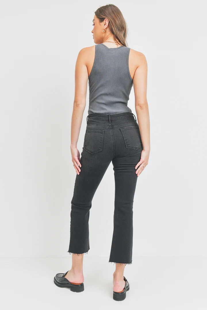 Just Black Denim HR Tonal Crop Flare