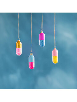 Glitterville Happy Pill Ornament