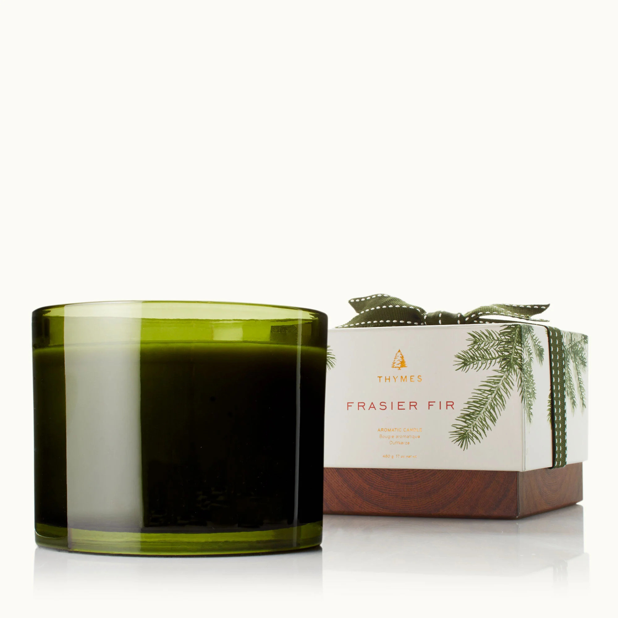 Thymes Frasier Fir 3-Wick Candle-Green