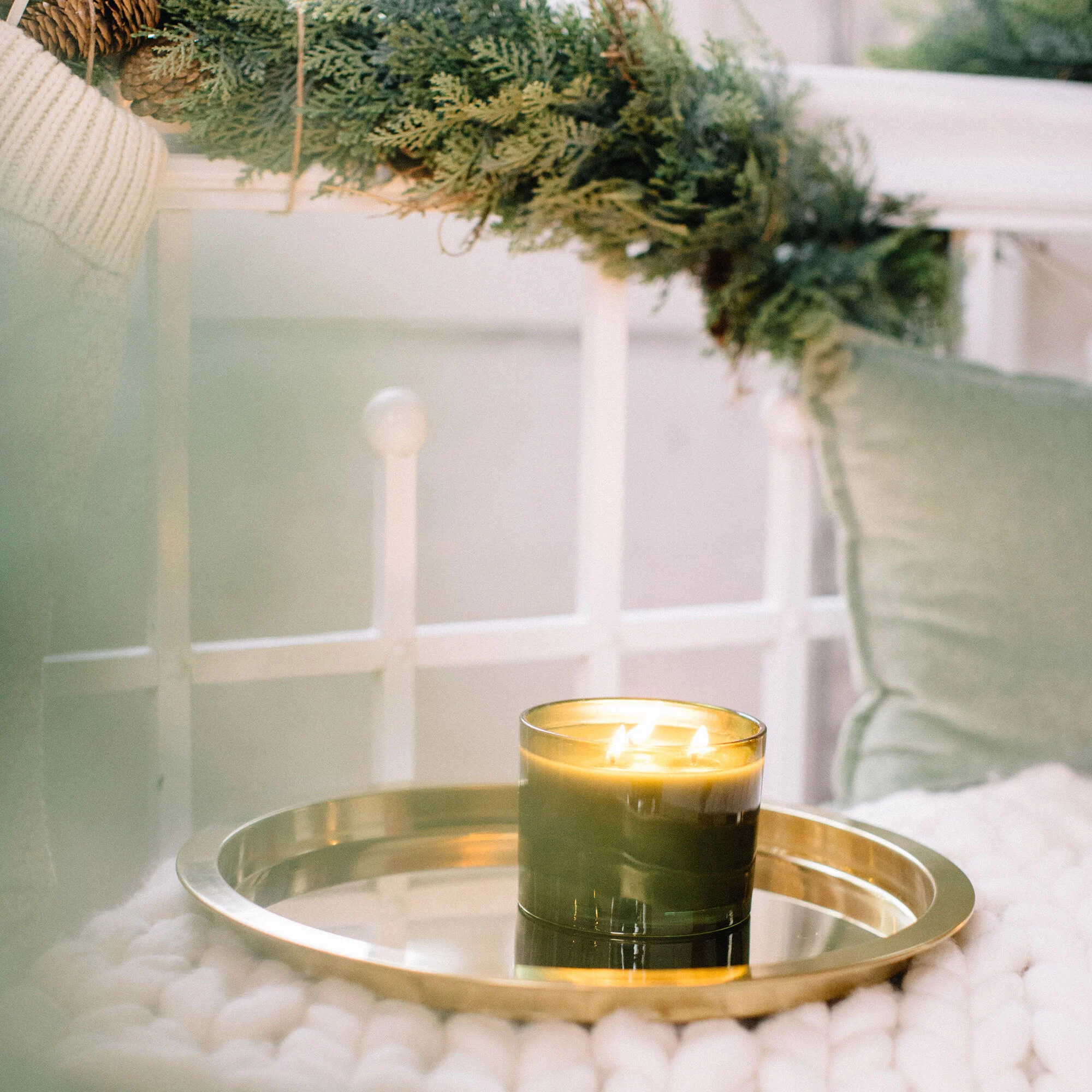 Thymes Frasier Fir 3-Wick Candle-Green