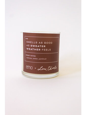 Love, Charlie Merch Smells As Good As Sweater Weather Feels Candle